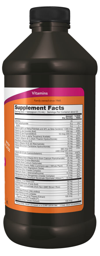 Supplement Facts Now Liquid Multi Orange 16oz | Healthway