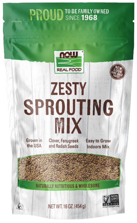 Front Label Now Zesty Sprouting Mix 1lb | Healthway