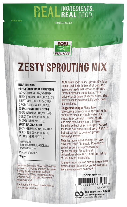 Back Label Now Zesty Sprouting Mix 1lb | Healthway