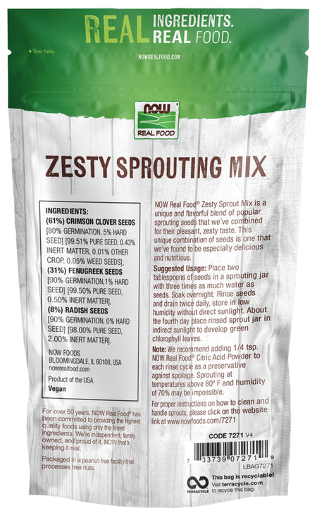 Back Label Now Zesty Sprouting Mix 1lb | Healthway