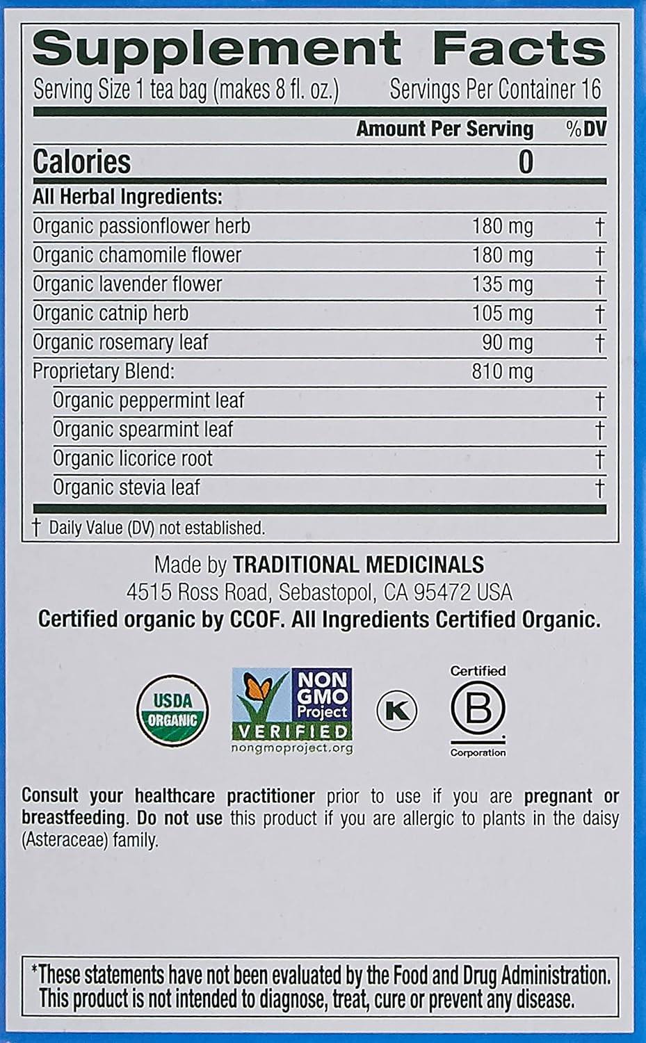 Traditional Medicinals Tea Cup of Calm 16bg