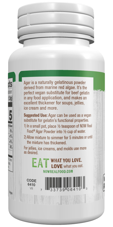 Side Label Now Agar Powder 2oz | Healthway