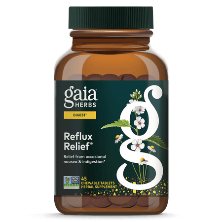 Front Label Gaia Reflux Relief 45tb | Healthway