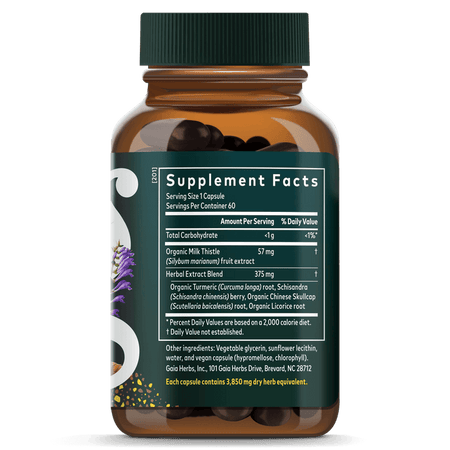 Supplement Facts Gaia Liver Health 60cp | Healthway