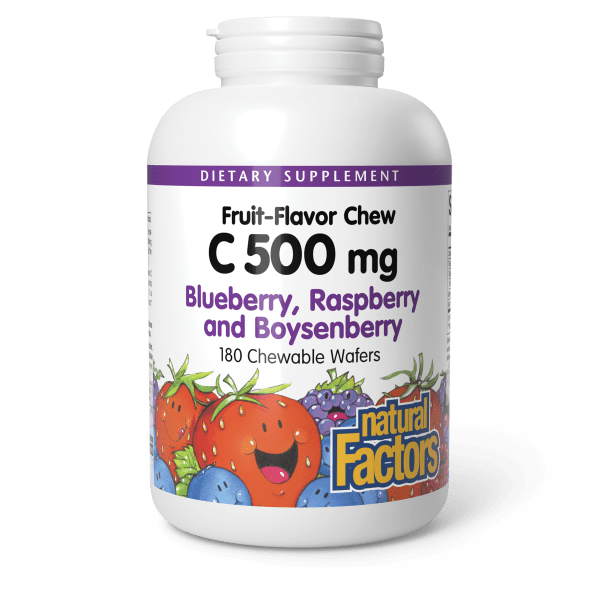 Natural Factors Vitamin C 500mg Blue Raspberry 90ch