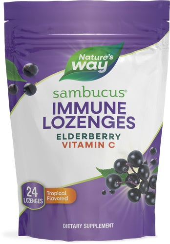 Natures Way Sambucus Vitamin C Lozenges Tropical 24lz