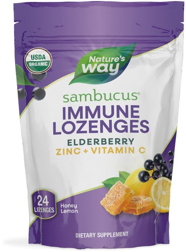Natures Way Sambucus Zinc Immune Lozenges Honey 24lz