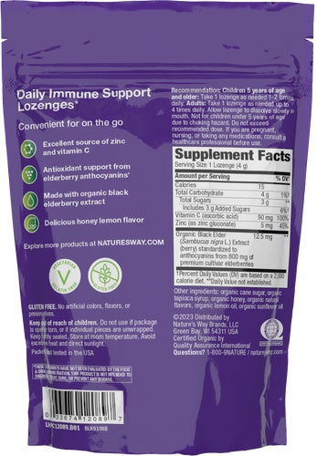 Natures Way Sambucus Zinc Immune Lozenges Honey 24lz