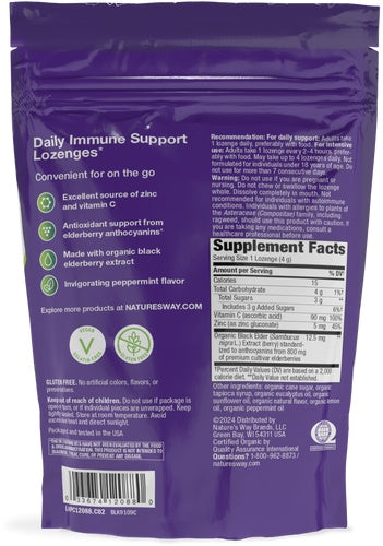 Natures Way Sambucus Zinc Lozenges Peppermint 24lz