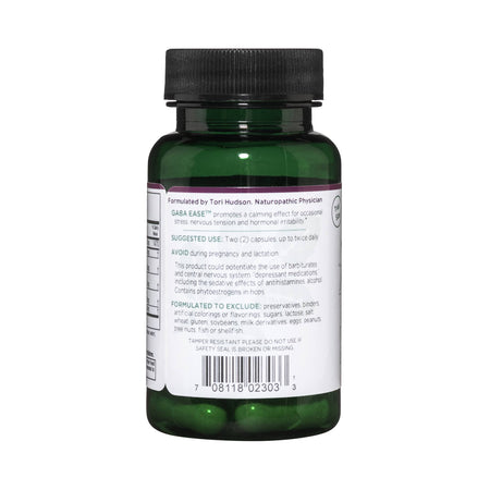 Side Label Vitanica GABA Ease 15cp | Healthway