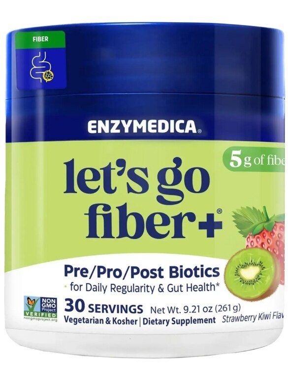 Enzymedica Fiber+ Lets Go Strawberry Kiwi 9oz