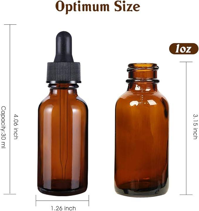 Amber Glass Bottle w/Dropper 1oz