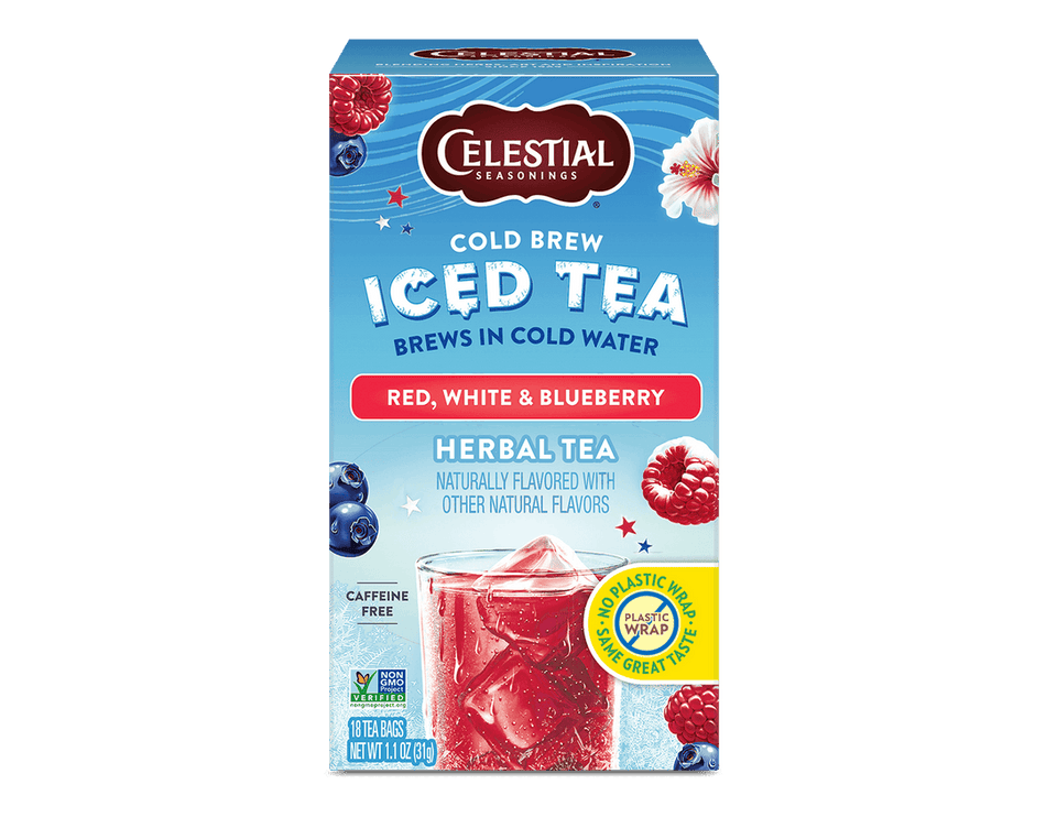 Celestial Cold Brew Iced Tea Red White Blueberry 18bg