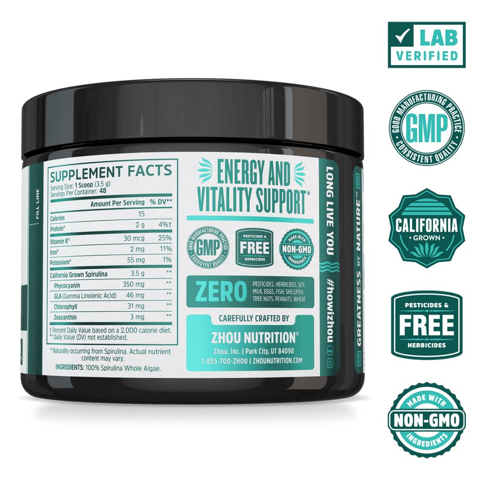 Zhou Spirulina Powder 6oz