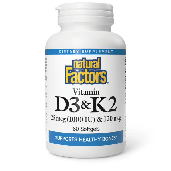 Natural Factors Vitamin D3+K2 60sg