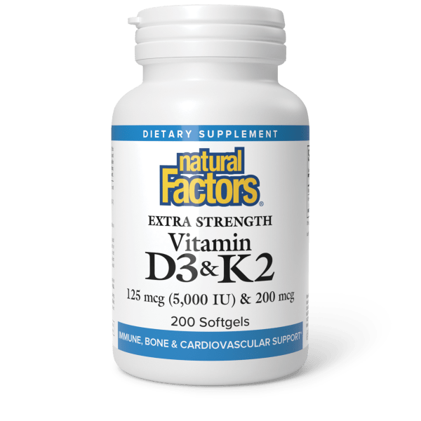 Natural Factors Vitamin D3+K2 200sg