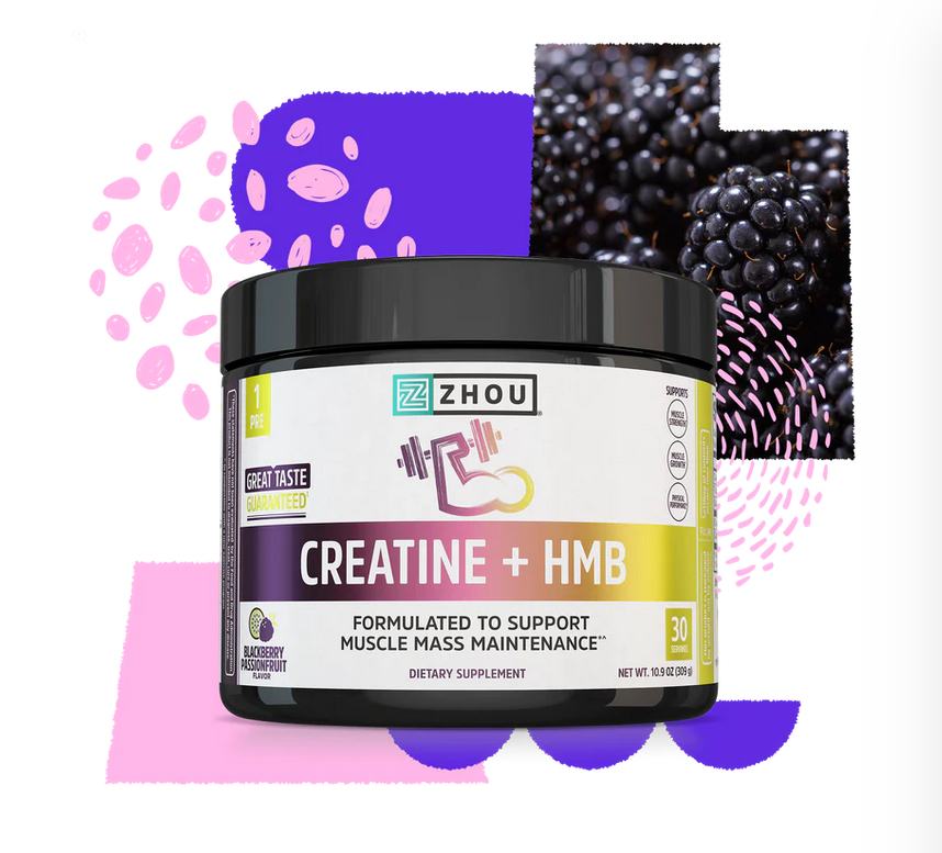 Zhou Creatine+ HMB Blackberry Passionfruit 10oz