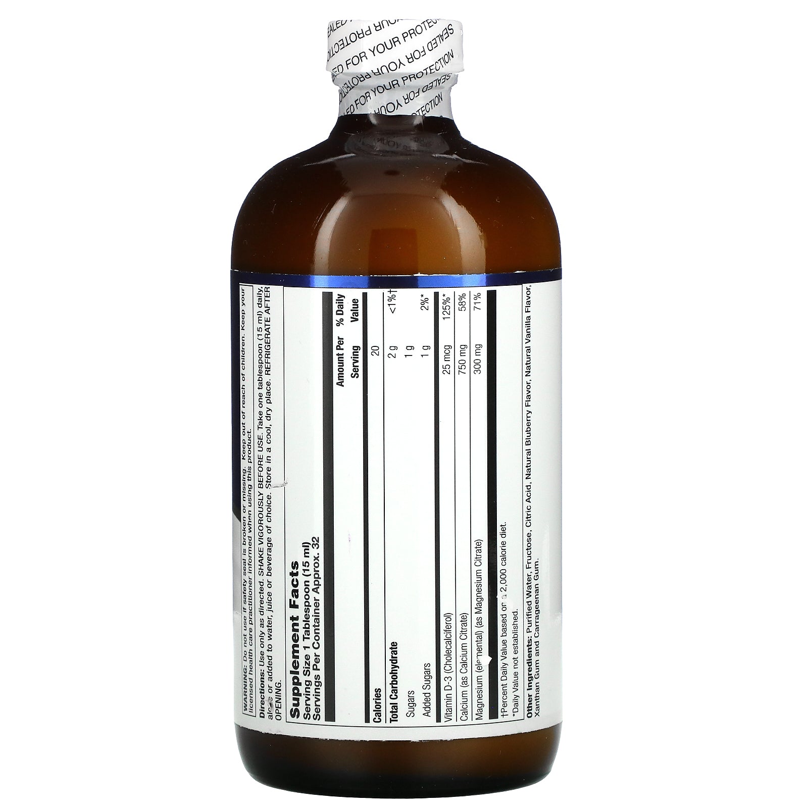 LifeTime Liq Cal Mag Citrate Blueberry 16oz-[HealthWay]