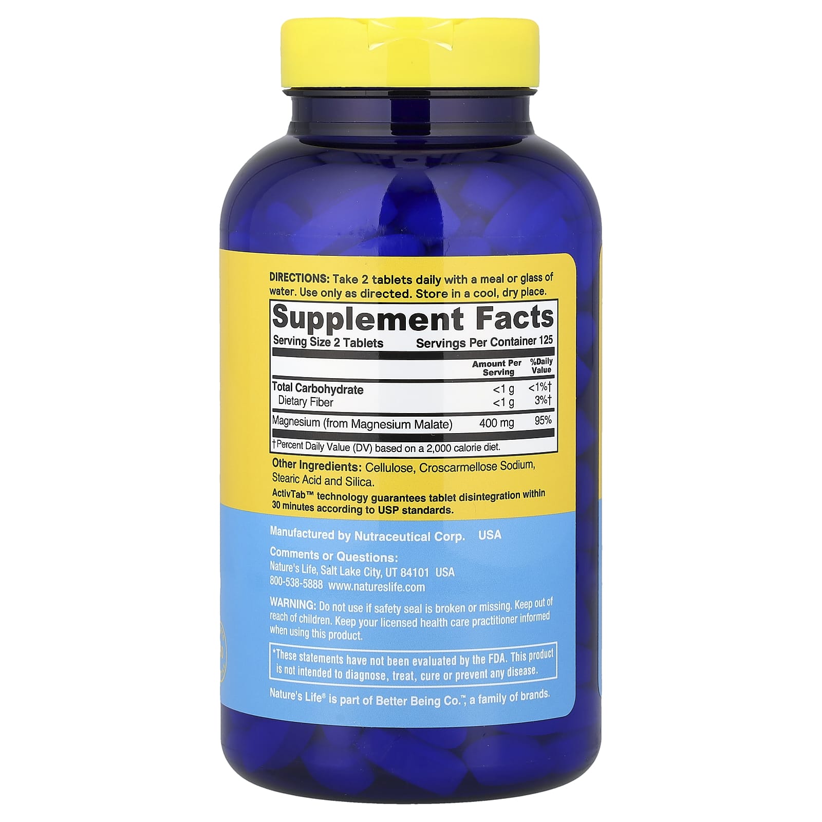 Natures Life Magnesium Malate 1300mg 250tb