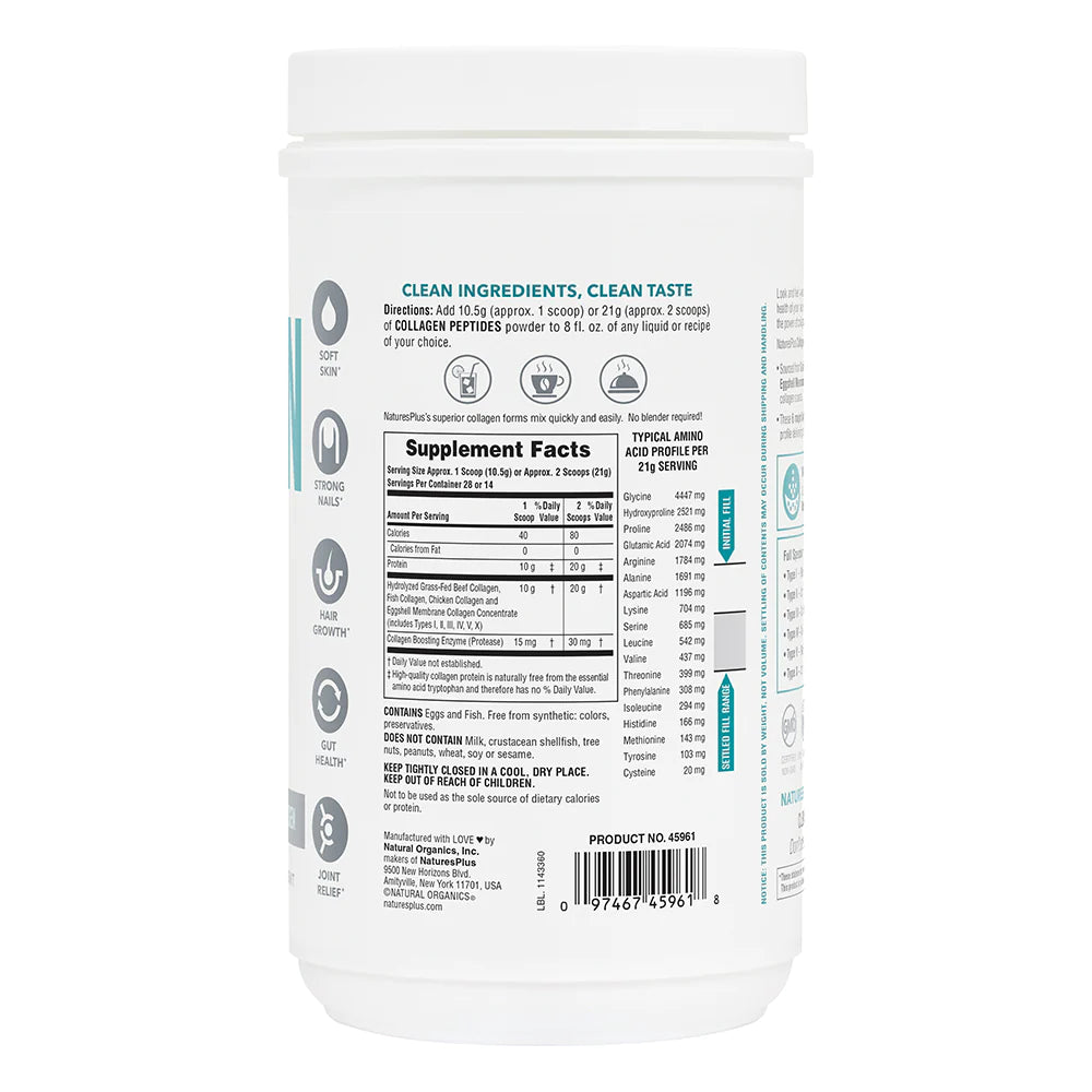 Natures Plus Collagen Peptides .65lb-[HealthWay]