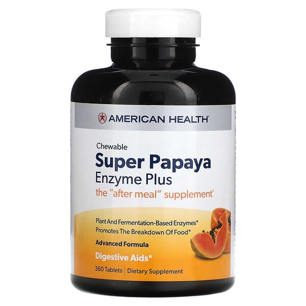 Front Label American Health Super Papaya Enzyme 360ch 
