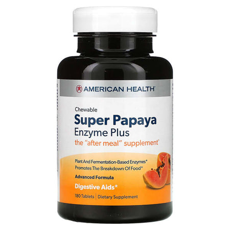 Front Label American Health Super Papaya Enzyme 180ch