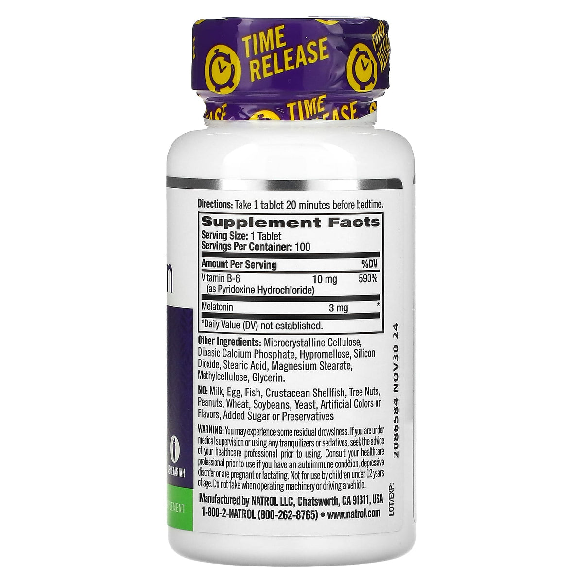 Natrol Melatonin 3mg TR 100tb-[HealthWay]