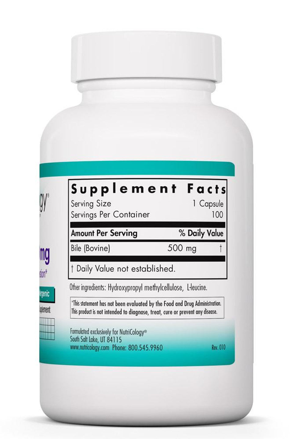 NutriCology Ox Bile 500mg 100cp