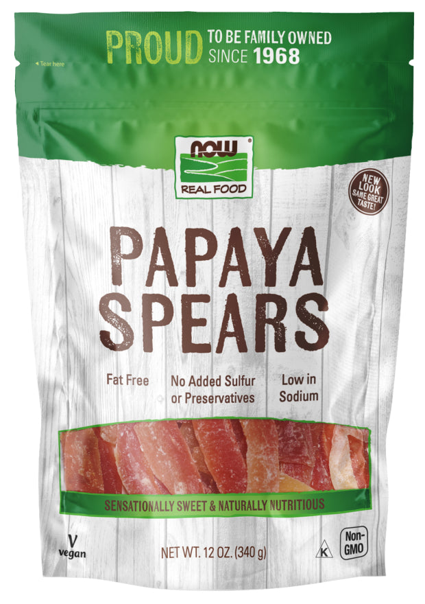 NOW PAPAYA SPEARS 12 OZ-[HealthWay]