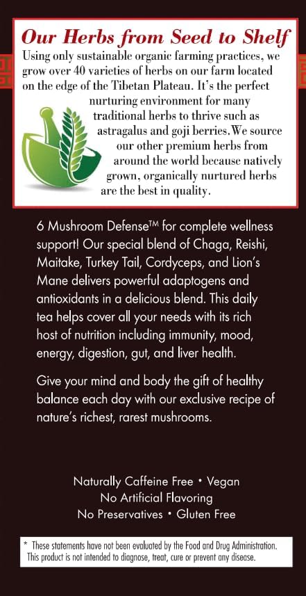 Side Label Bravo Six Mushroom Defense Tea | Healthway