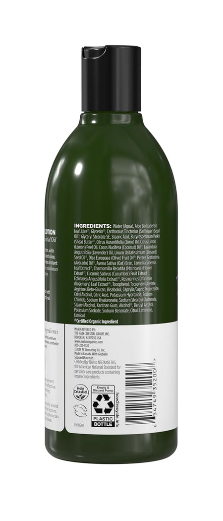 Side Label Avalon Lavender Lotion 12oz 