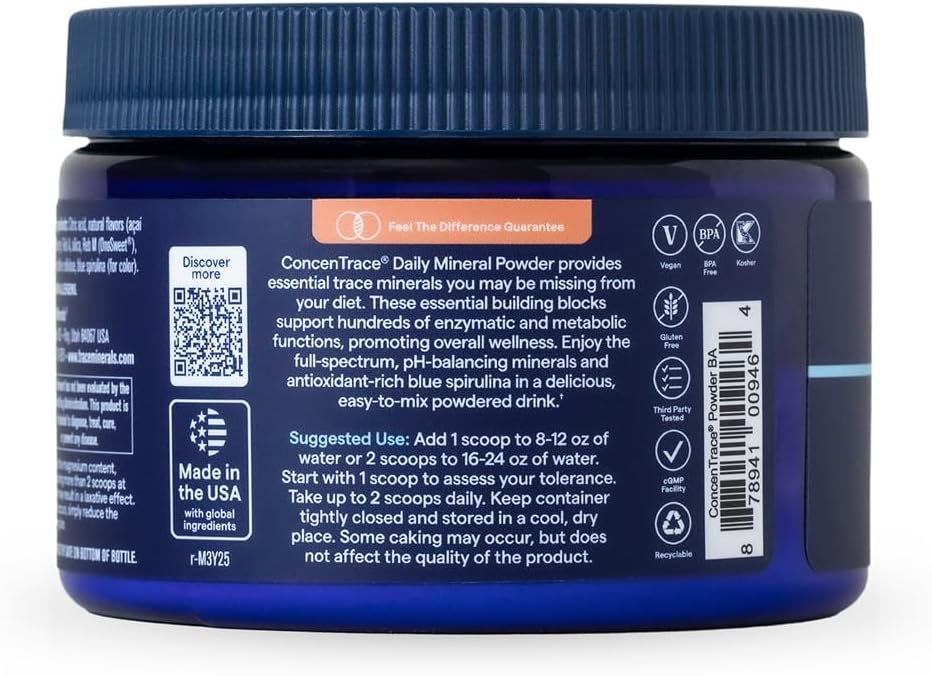 Trace Minerals Daily Mineral Powder Blue Acai 4oz
