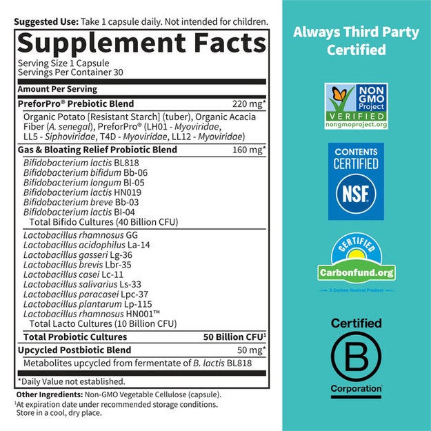 GoL Dr Probiotic Gas & Bloating 50Bill 30ct-[HealthWay]