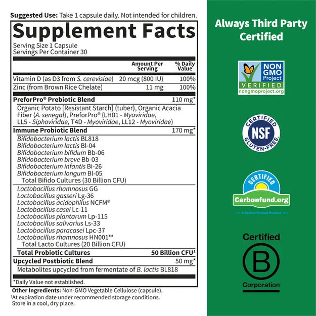 Garden of Life Dr Probiotic Immune 50Bill 30ct-[HealthWay]