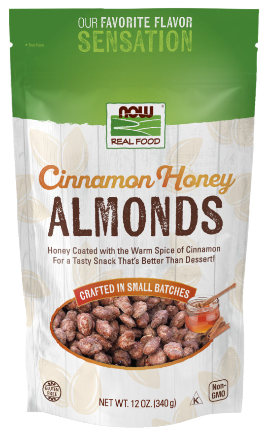 Now Almonds Cinnamon Honey 12oz-[HealthWay]