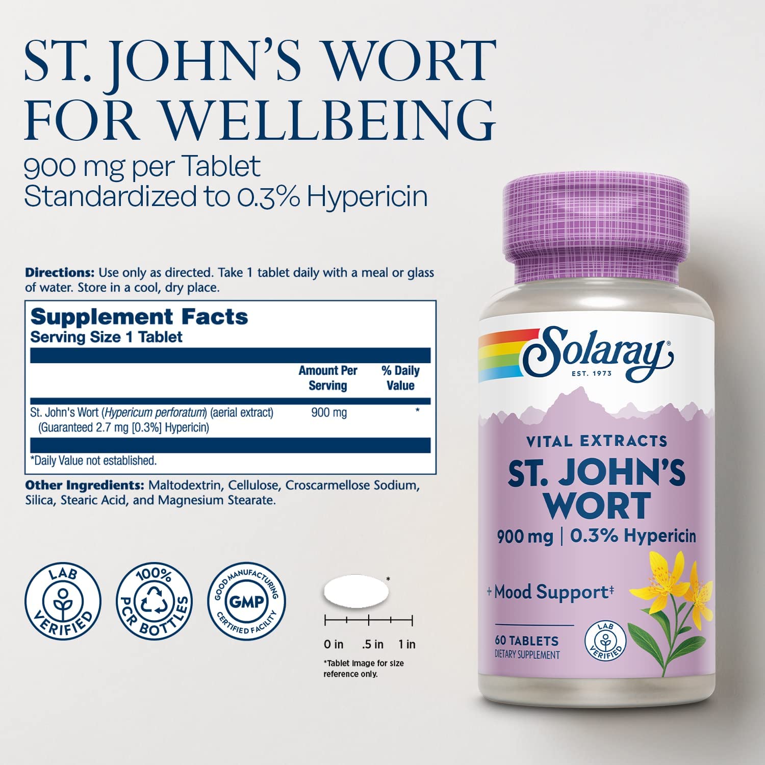 Solaray  St Johns Wort One Daily 60tb-[HealthWay]
