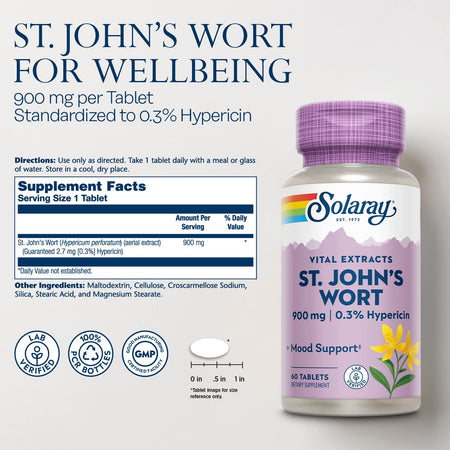 Solaray  St Johns Wort One Daily 60tb-[HealthWay]