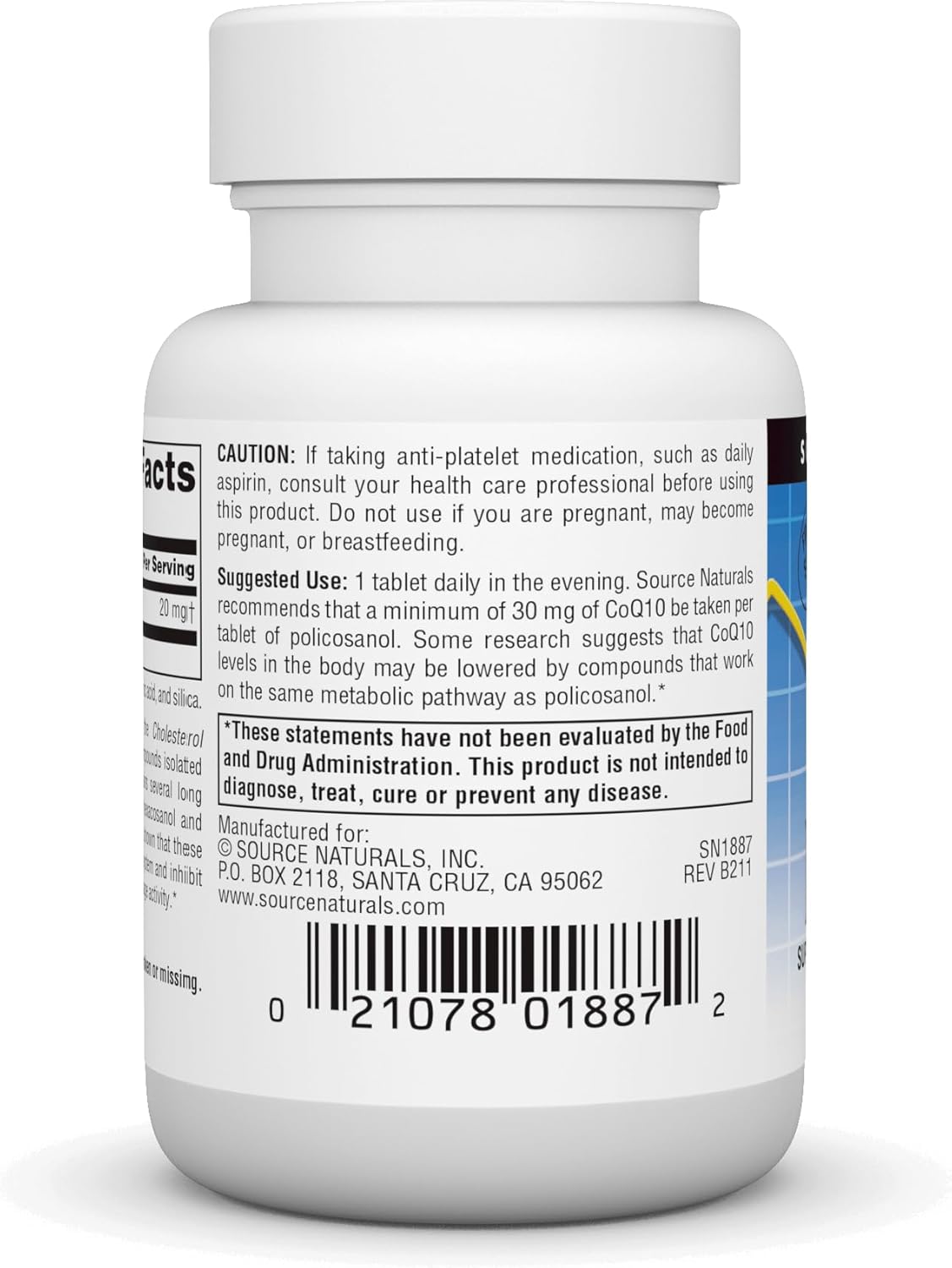 Source Naturals Policosanol 20mg 60tb