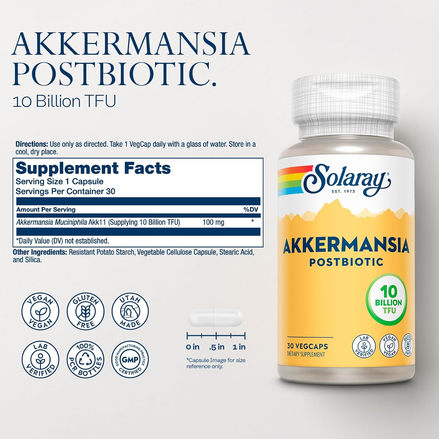 Solaray Akkermansia 10 Billion 30cp