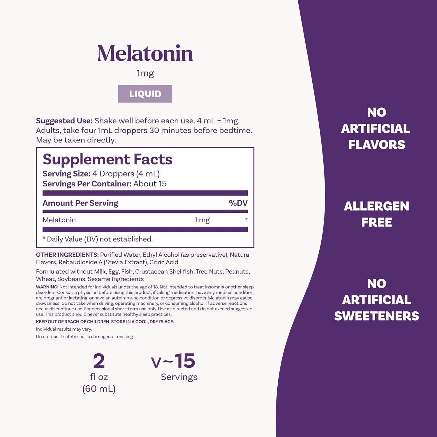 Natrol Melatonin Liquid 1mg 2oz