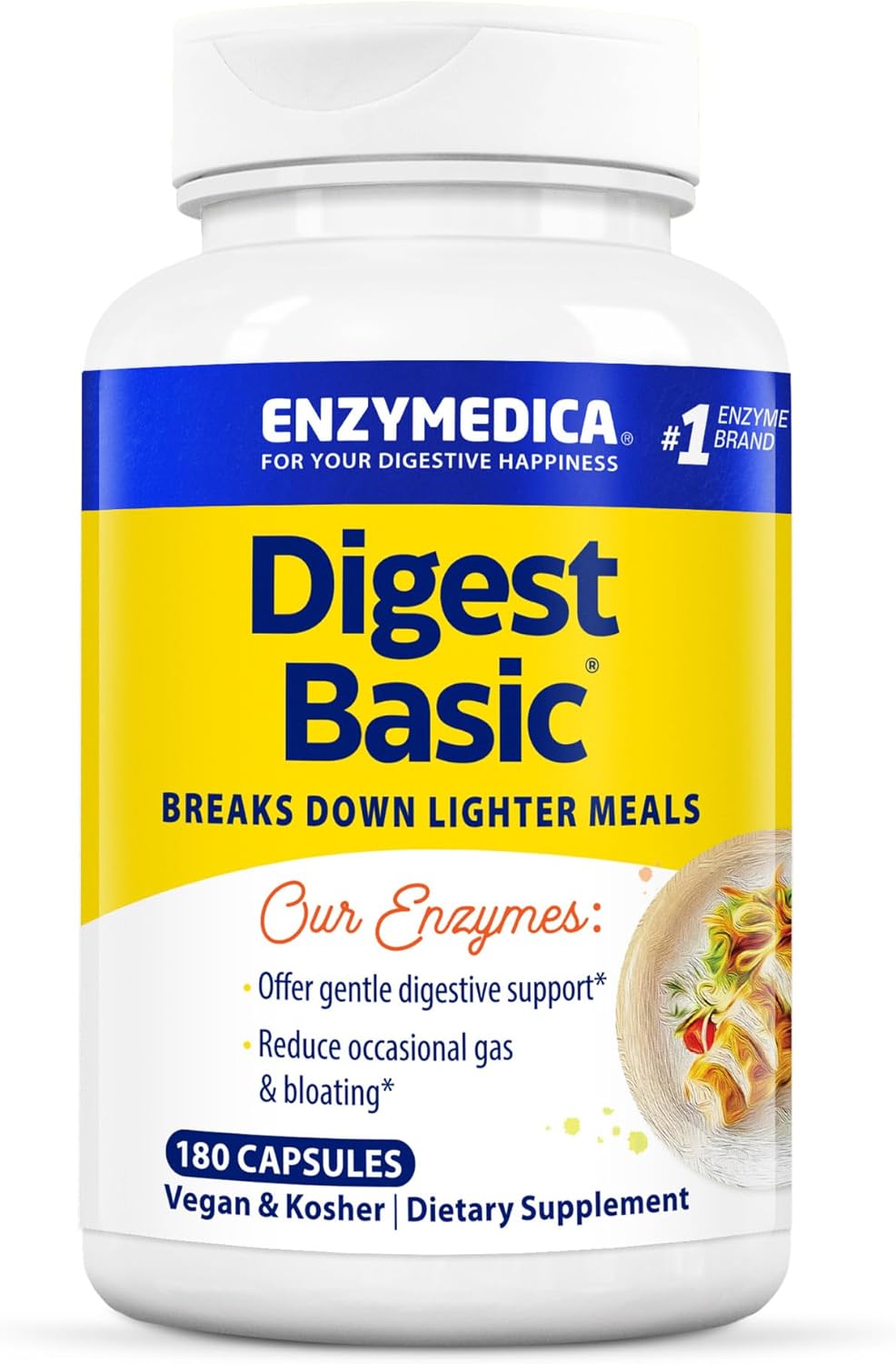 Front Label Enzymedica Digest Basic 180cp | Healthway