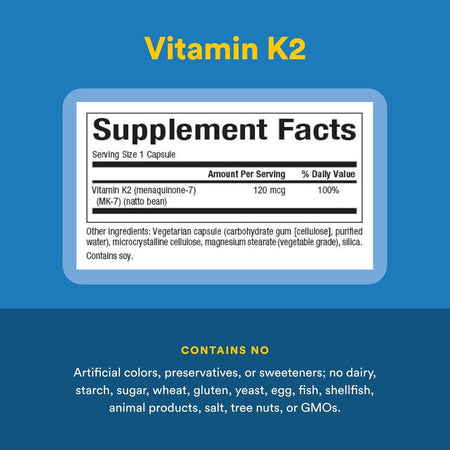 Supplement Facts Natural Factors Vitamin K2 | Healthway