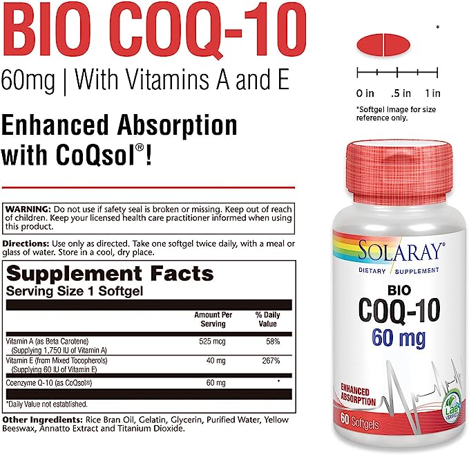 Solaray BioCoQ10 60mg 60sg-[HealthWay]