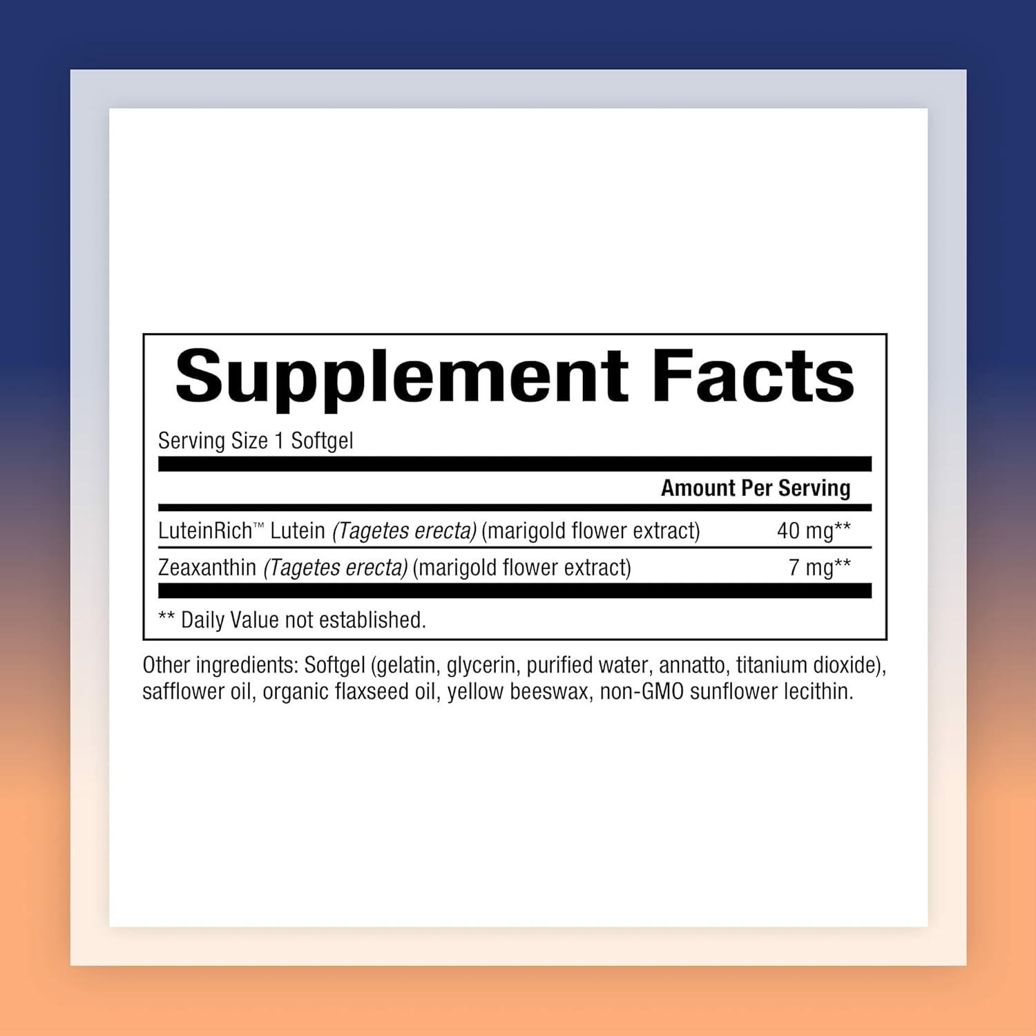 Natural Factors Lutein 40mg 60sg