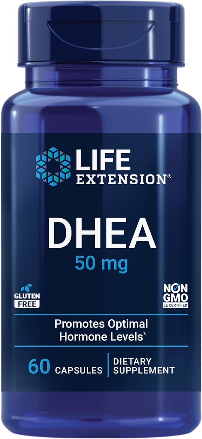 Front of 50mg DHEA bottle