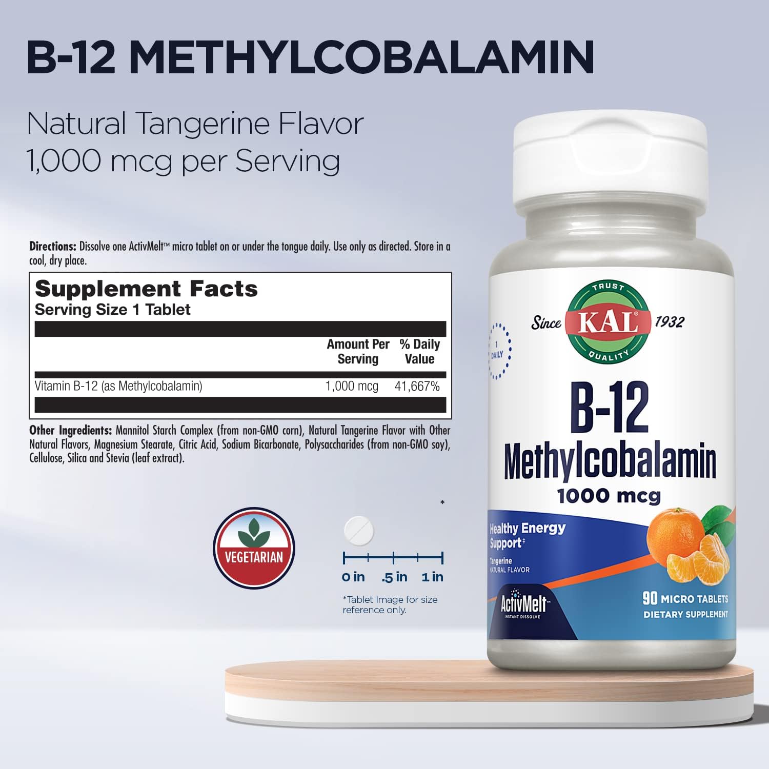 Kal Methylcobalamin 1000mcg Tangerine 90lz