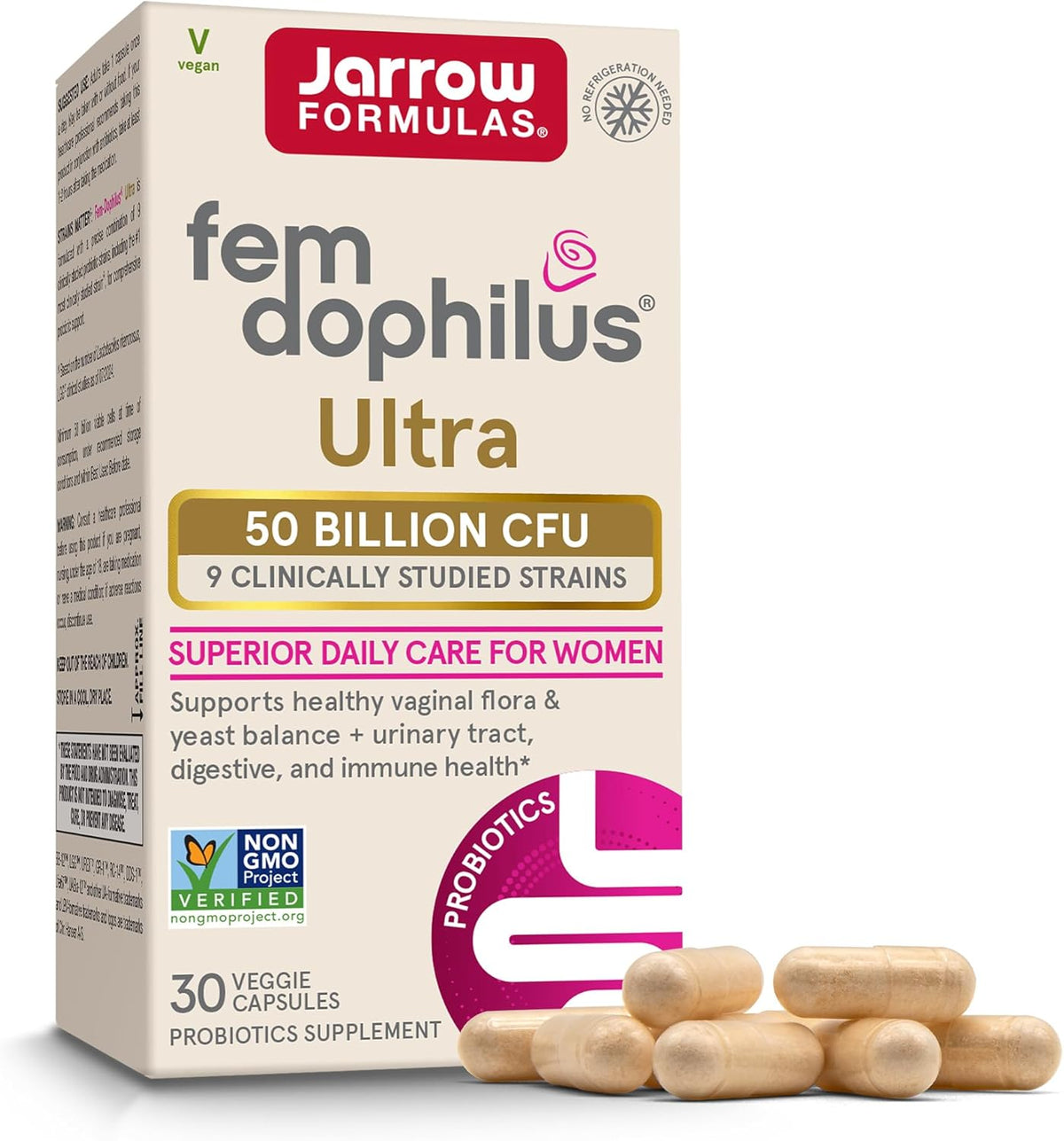 Front Label Jarrow FemDophilus Ultra 30cp | Healthway
