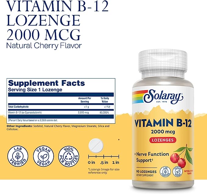 Solaray B-12 2000mcg 90lz-[HealthWay]