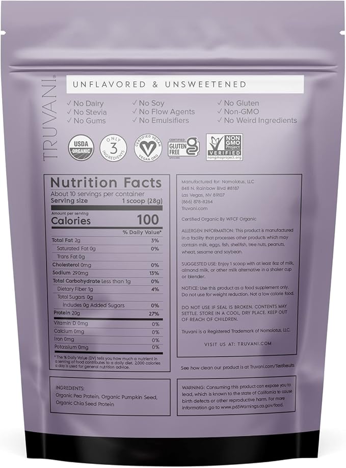 Truvani Protein - Unflavored Plant Protein | Healthway