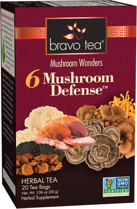 Front Label Bravo Six Mushroom Defense Tea | Healthway